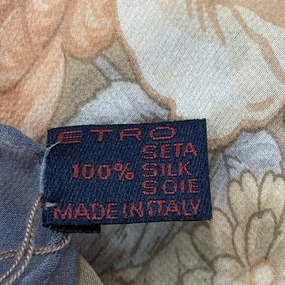 Auth ETRO - Cream Dark Gray Multi Scarf - Picture 3 of 4